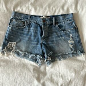 Rugby Ralph Lauren Distressed Light Blue Denim Jean Shorts